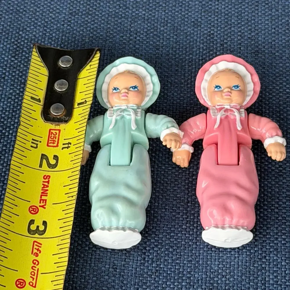 Playskool Precious Twins Nursery Dollhouse Vtg Mother Babies Bassinet Bottle Toy